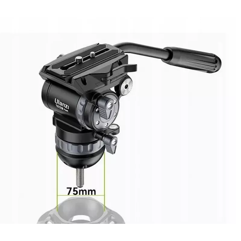 ULANZI T045 cabeça de vídeo fluida heavy duty 75mm meia esfera 10kg de capacidade de carga