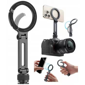 ULANZI MA07 suporte magnético para telemóvel com encaixe para acessórios e rosca de 1/4 polegadas, compatível com MagSafe, preto