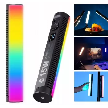 Ulanzi B15RGB 15W LED Tube Light com modos RGB e CCT