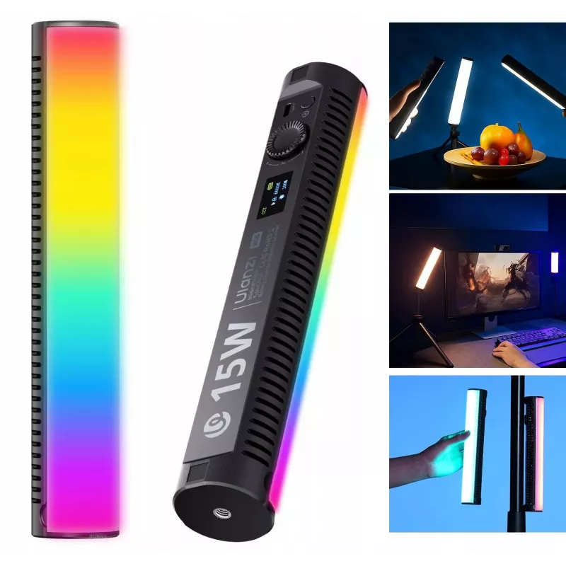 Ulanzi B15RGB 15W LED Tube Light com modos RGB e CCT