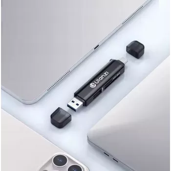 Leitor de cartões Ulanzi CR1 3 em 1 USB 3.0 / USB-C SD TF MicroSD 150-200 MB/s
