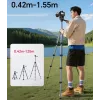 Tripé ULANZI TT39 de 155 cm em alumínio com suporte de telemóvel para DSLR, câmaras sem espelho, smartphone
