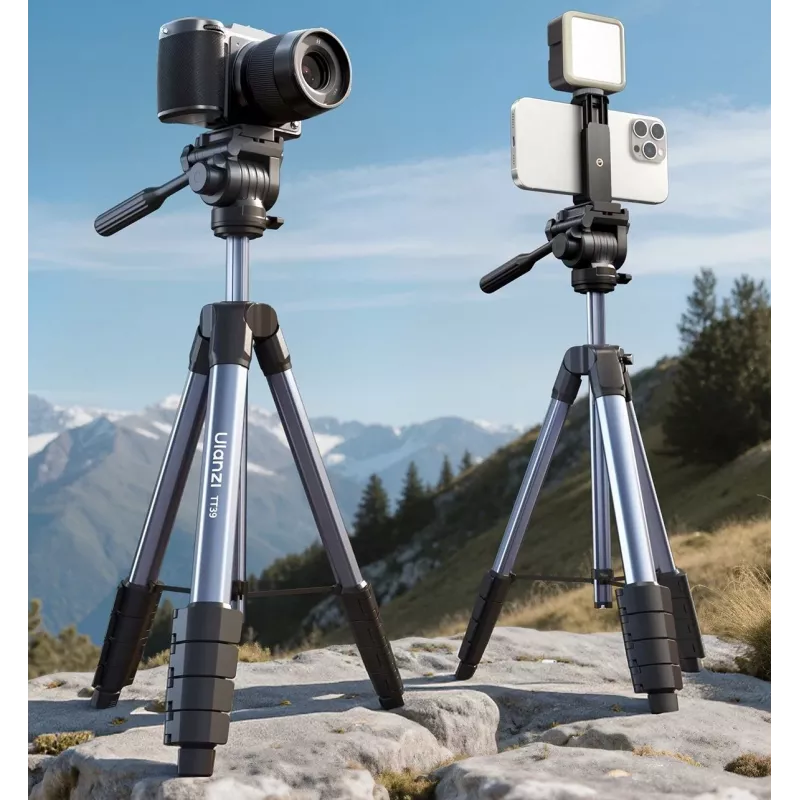 Tripé ULANZI TT39 de 155 cm em alumínio com suporte de telemóvel para DSLR, câmaras sem espelho, smartphone