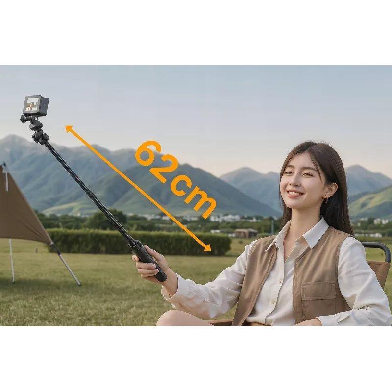 Tripé pau de selfie ULANZI MT90 2 em 1 com encaixe rápido para smartphone e câmara, preto
