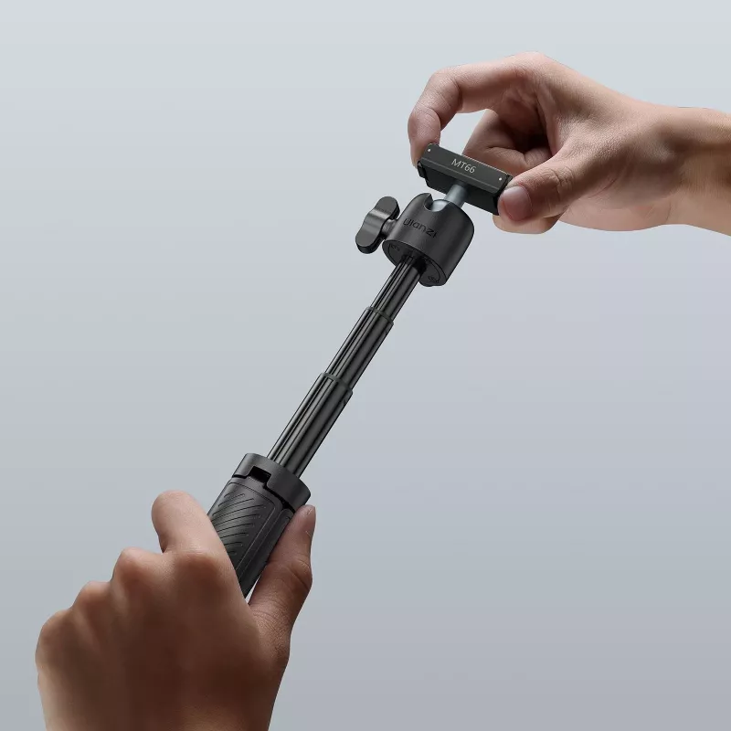 Mini tripé e pau de selfie ULANZI MT66 3 em 1 com clipe para mochila para DJI Osmo Action 5 Pro 4 3, GoPro, Insta360 - preto