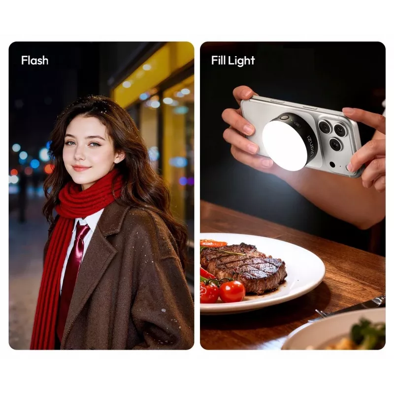 Flash LED magnético Ulanzi MFL01 para smartphone 10W Bluetooth MagSafe