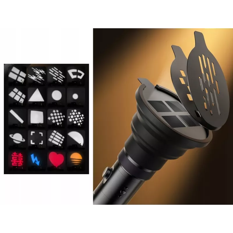 Foco LED ULANZI LM01 de 10W com filtros gobo e de cor, zoom e efeitos