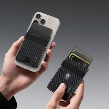 Carteira e suporte ULANZI ML25 MagSafe 2 em 1 para cartões e telemóvel para iPhone - preto