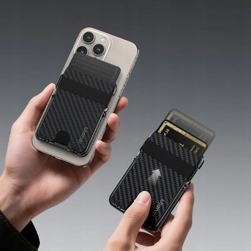 Carteira e suporte ULANZI ML25 MagSafe 2 em 1 para cartões e telemóvel para iPhone - preto