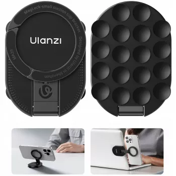 Suporte magnético para telemóvel Ulanzi MA39 com ventosa para painel, para-brisas, secretária - compatível com MagSafe, rotação 360°, preto