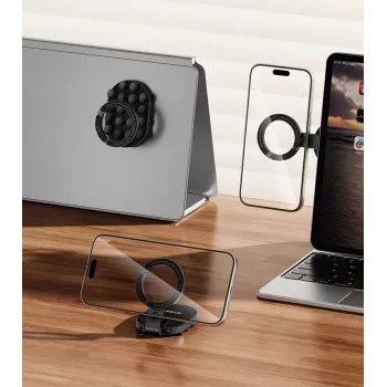 Suporte magnético para telemóvel Ulanzi MA39 com ventosa para painel, para-brisas, secretária - compatível com MagSafe, rotação 360°, preto