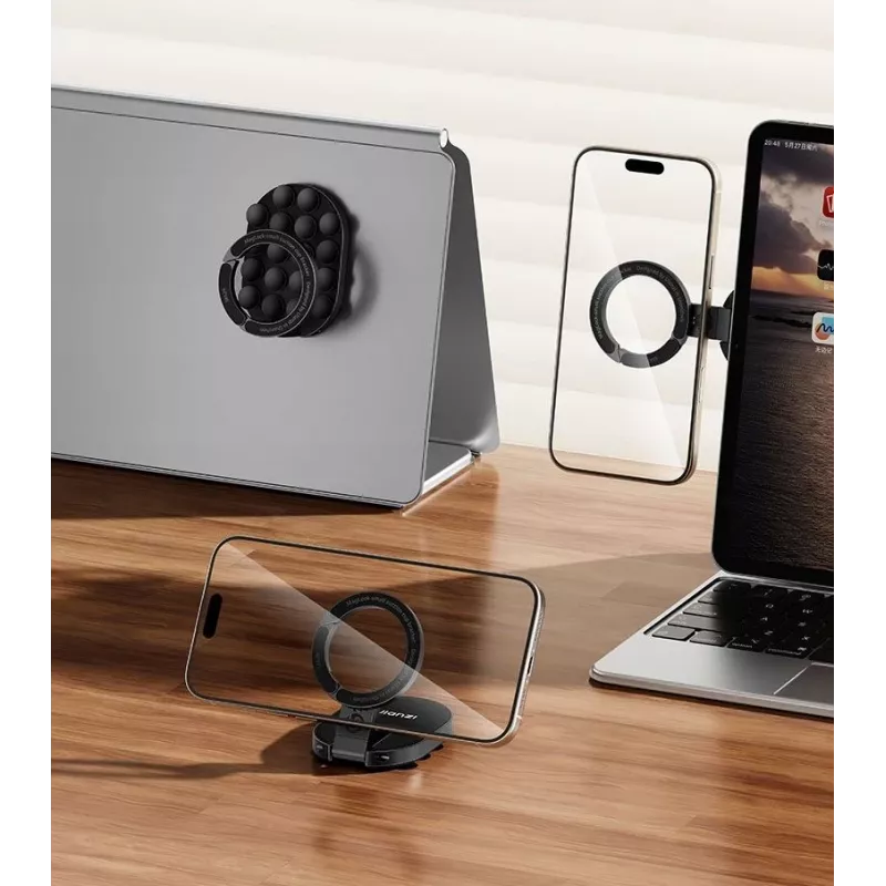 Suporte magnético para telemóvel Ulanzi MA39 com ventosa para painel, para-brisas, secretária - compatível com MagSafe, rotação 360°, preto