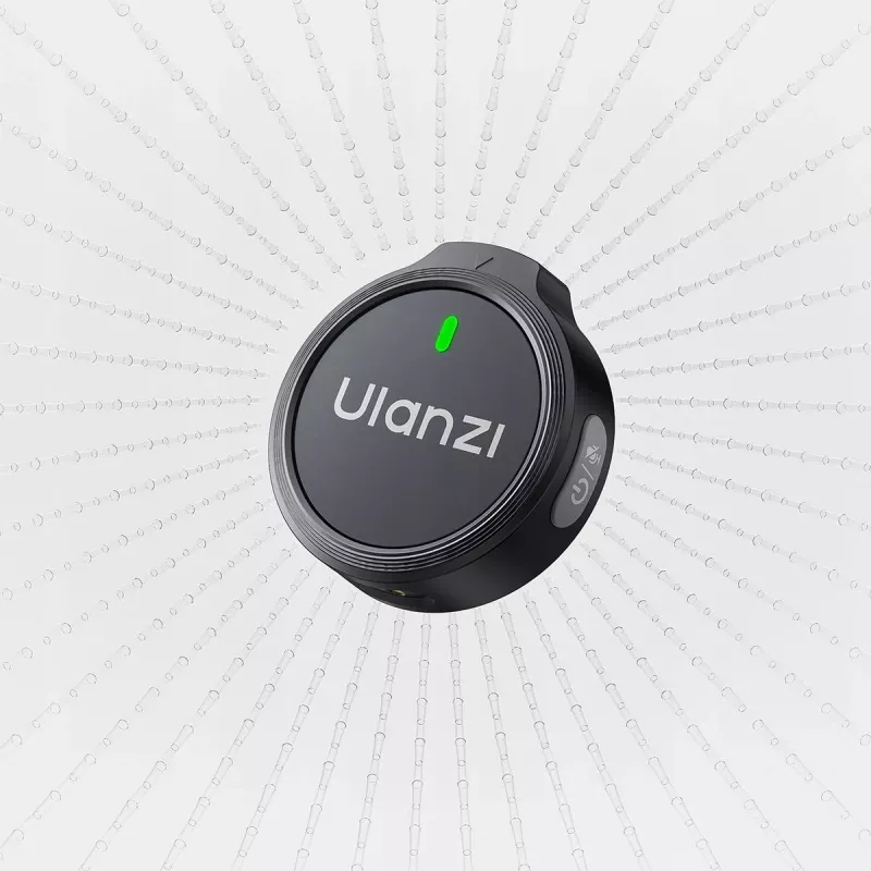 Sistema de microfone sem fios ULANZI A21/A056 com estojo de carregamento para dispositivos Lightning iOS - 2 emissores, alcance de 100m