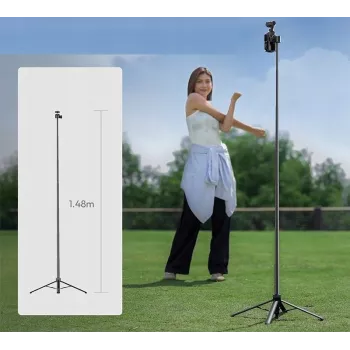 Pau de selfie e tripé ULANZI de 148 cm com rosca de 1/4 de polegada para smartphone e câmara TT24