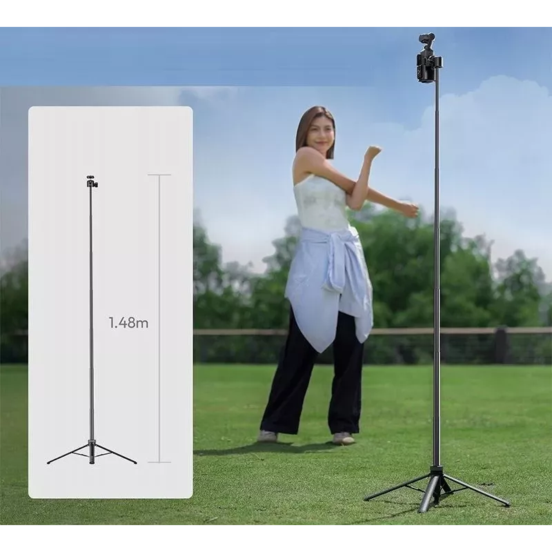 Pau de selfie e tripé ULANZI de 148 cm com rosca de 1/4 de polegada para smartphone e câmara TT24