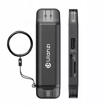 Leitor de cartões ULANZI CR3 3 em 1 SD/MicroSD/USB com ligações USB-C e USB-A
