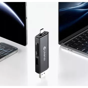 Leitor de cartões ULANZI CR3 3 em 1 SD/MicroSD/USB com ligações USB-C e USB-A