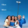 ULANZI SK-21 Tripé e bastão selfie 2 em 1 de abertura automática de 180 cm com suporte magnético MagSafe para smartphone e disparador remoto Bluetooth