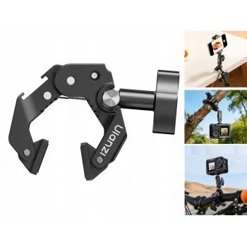 ULANZI EA03 Super Clamp Pinça caranguejo com rosca de 1/4 polegadas e encaixe cold shoe para braço mágico