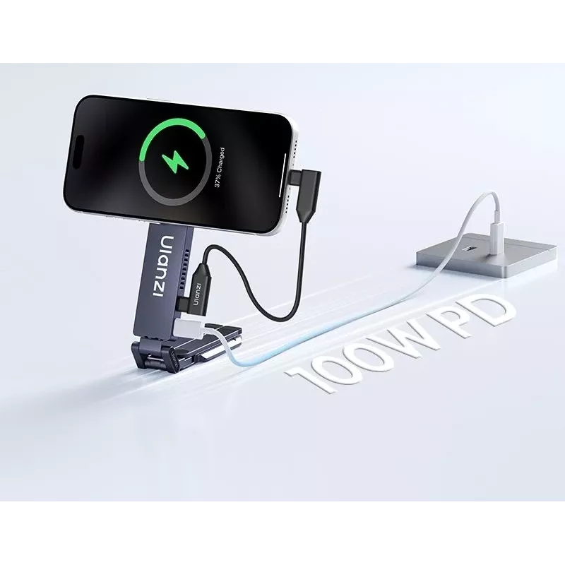 ULANZI MA58 Suporte para telefone MagSafe, caixa para SSD, hub de carregamento PD 100W
