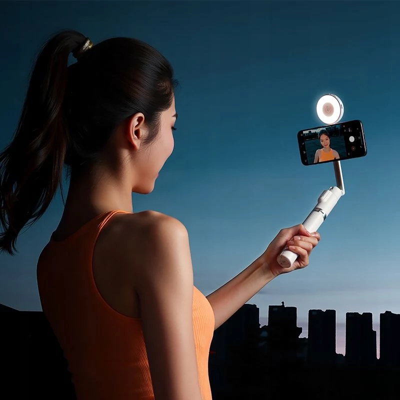 ULANZI LM23 Luz de vídeo LED com espelho, MagSafe, 2700K-6500K, 5 níveis de brilho, 750mAh, USB-C, branco