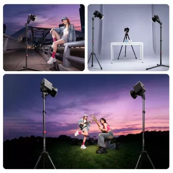 Ulanzi TT43II Mini tripé / tripé de iluminação - 43 cm, carga de 2 kg, preto
