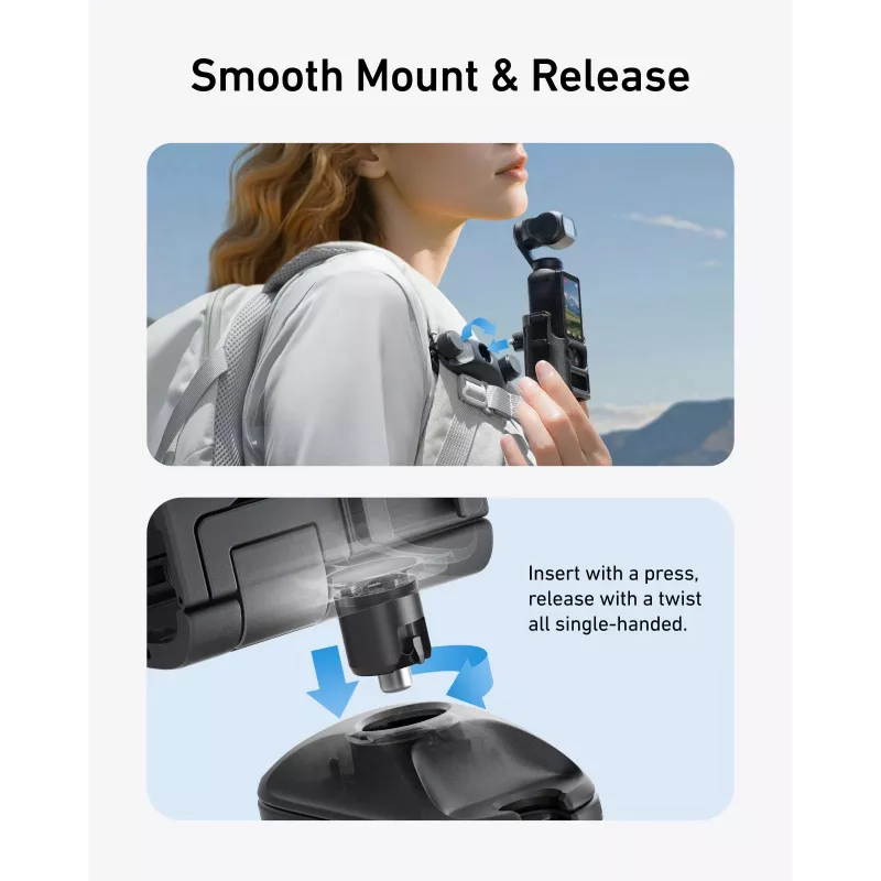 TELESIN Suporte para alça de mochila para DJI Osmo Pocket 3