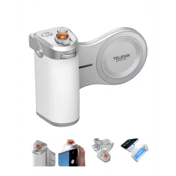 TELESIN Punho MagSafe Pilot Bluetooth com bateria de 3200mAh para iPhone - Branco