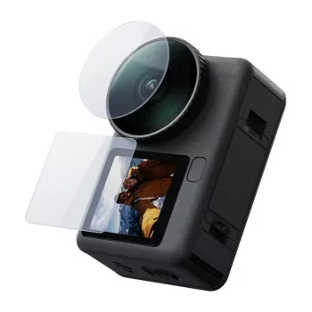 TELESIN Conjunto de vidro temperado para DJI Osmo Action 6 (2x objetiva + ecrã)