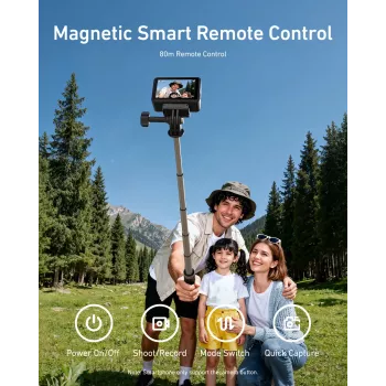 TELESIN Pau de selfie tripé com comando Bluetooth 80m para GoPro Hero 13 12 11 10 9 Max Max2