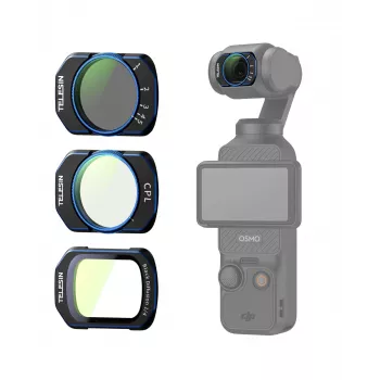 Telesin S5-FLT-44-TDJ Conjunto de filtros CPL / VND / Black Mist 1/4 para DJI Osmo Pocket 4/3