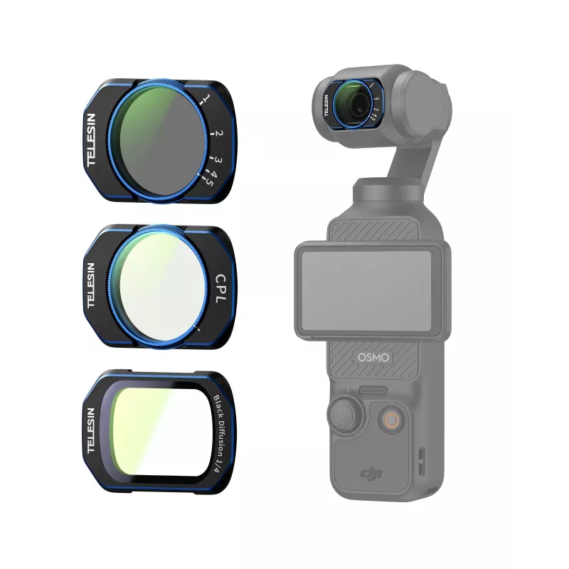 Telesin S5-FLT-44-TDJ Conjunto de filtros CPL / VND / Black Mist 1/4 para DJI Osmo Pocket 4/3