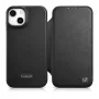 iCarer CE Capa tipo carteira em pele Premium para iPhone 14 Plus, fecho magnético, MagSafe, Preto (WMI14220715-BK)