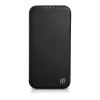 iCarer CE Capa tipo carteira em pele Premium para iPhone 14 Plus, fecho magnético, MagSafe, Preto (WMI14220715-BK)