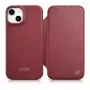 Icarer CE Capa tipo carteira em pele Premium para iPhone 14 Plus com tampa magnética MagSafe Vermelho (WMI14220715-RD)