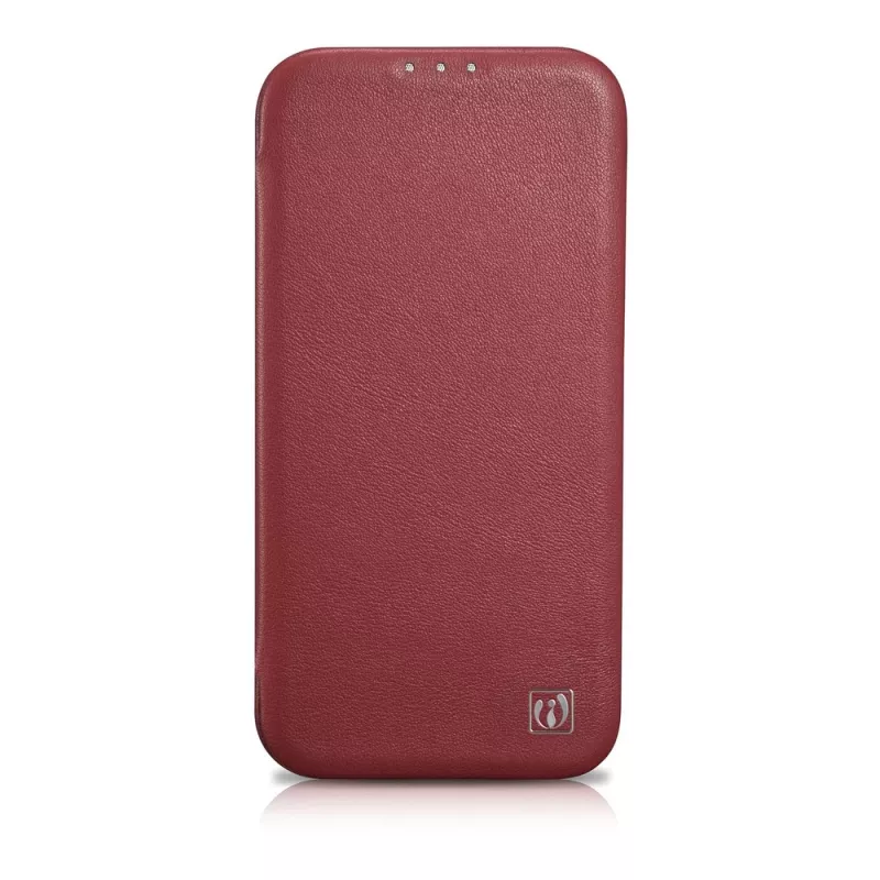 Icarer CE Capa tipo carteira em pele Premium para iPhone 14 Plus com tampa magnética MagSafe Vermelho (WMI14220715-RD)