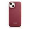 Icarer CE Capa tipo carteira em pele Premium para iPhone 14 Plus com tampa magnética MagSafe Vermelho (WMI14220715-RD)