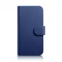 iCarer Wallet Case 2in1 para iPhone 14 Plus - capa flip em pele genuína com bloqueio RFID, compartimentos para cartões, kickstand - azul