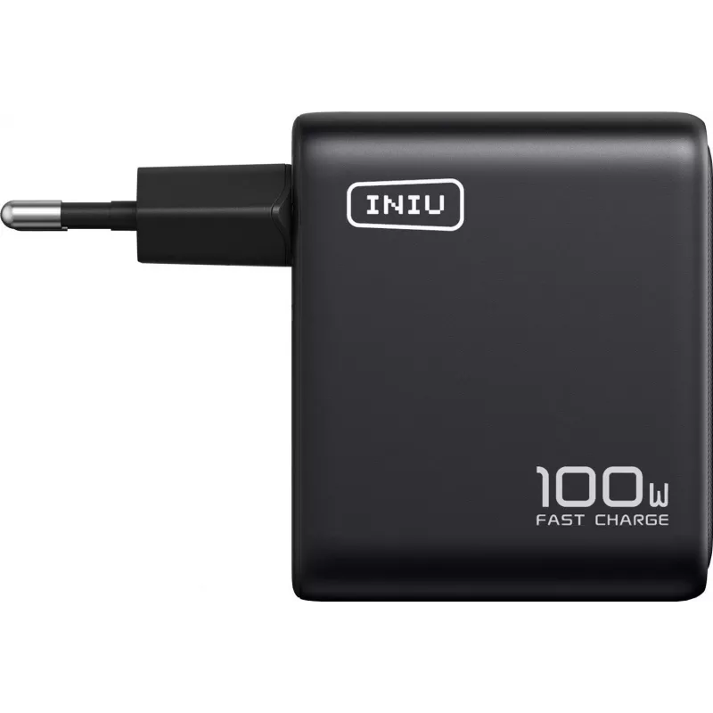 Carregador INIU Leopard 100W GaN USB-C ficha EU preto