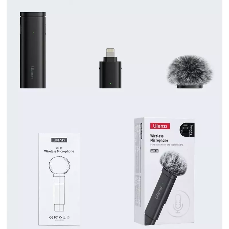 ULANZI WM-10-I microfone lavalier sem fios Lightning