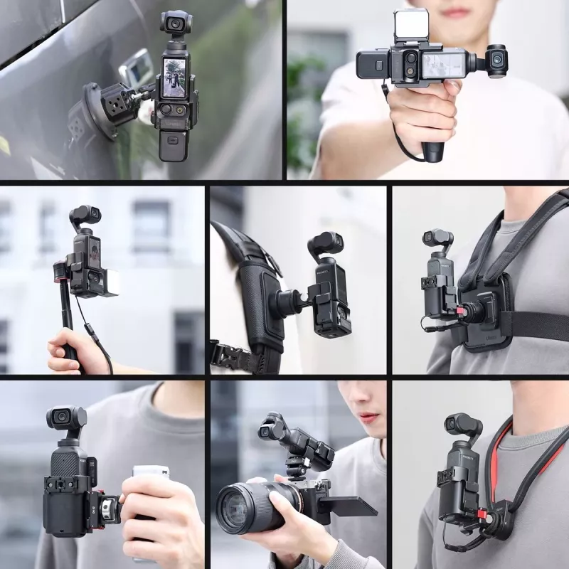 Ulanzi C014 moldura de extensão para DJI Osmo Pocket 3, liga de alumínio e ABS, preto