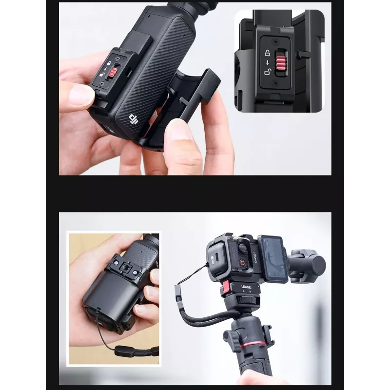 Ulanzi C014 moldura de extensão para DJI Osmo Pocket 3, liga de alumínio e ABS, preto