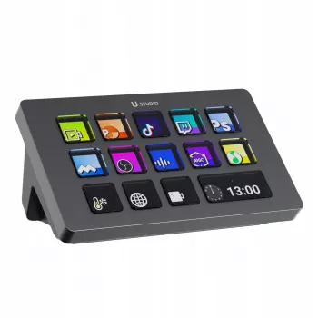 Consola Ulanzi Stream Deck D200 - 15 teclas programáveis, 3 botões rotativos, retroiluminação RGB, USB-C, switches mecânicos hot-swappable