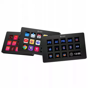 Consola Ulanzi Stream Deck D200 - 15 teclas programáveis, 3 botões rotativos, retroiluminação RGB, USB-C, switches mecânicos hot-swappable