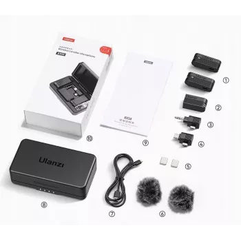Microfone sem fios Ulanzi A100 USB-C / USB-A / jack 3,5mm
