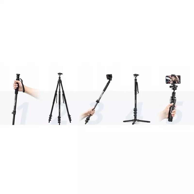Tripé fotográfico profissional 5-em-1 Ulanzi TT35 T068 146cm carbono