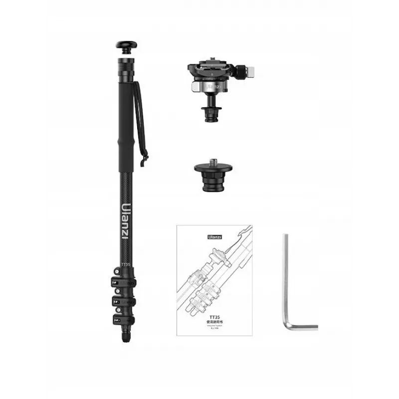 Monopé profissional em fibra de carbono ULANZI TT35 130 cm com cabeça fluida para câmara DSLR