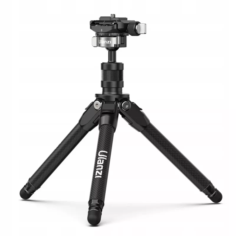 Mini tripé em fibra de carbono ULANZI TT35 28cm com cabeça de esfera, parafuso de 1/4 polegadas, placa Arca-Swiss, para DSLR/sem espelho/action cam/smartphone, preto