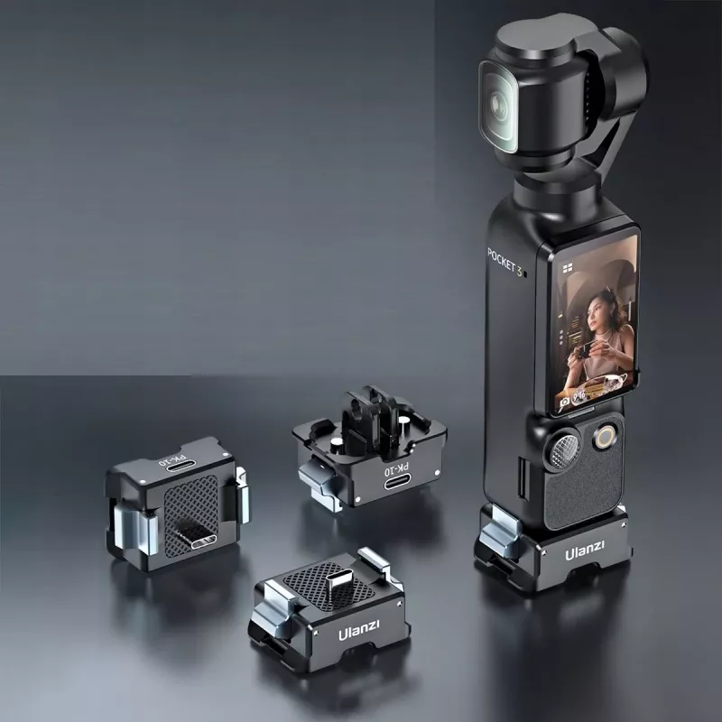 Adaptador Ulanzi PK-10 para DJI Osmo Pocket 3 - suporte Arca-Swiss GoPro de 1/4 polegadas