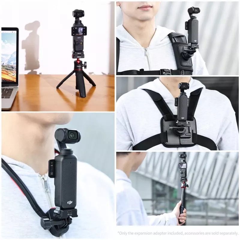Adaptador Ulanzi PK-10 para DJI Osmo Pocket 3 - suporte Arca-Swiss GoPro de 1/4 polegadas